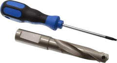 Guhring - 0.689 to 0.708" Diam, 57.4mm Max Depth, 3/4" Shank Diam, 84mm Flute, Replaceable Tip Drill - HT 800 WP Insert, Series 4107 - USA Tool & Supply
