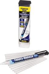 Markal - White All Purpose Wax Crayon - Flat Tip - USA Tool & Supply