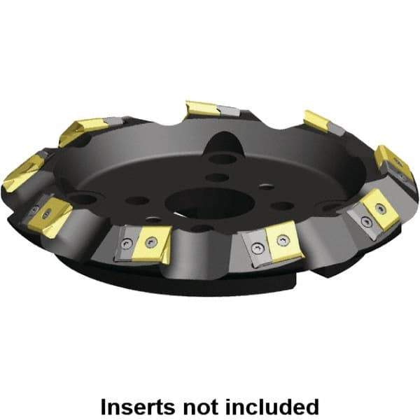 Kennametal - 12" Cut Diam, 2-1/2" Arbor Hole, 17.15mm Max Depth of Cut, 45° Indexable Chamfer & Angle Face Mill - 10 Inserts, LN.U 2410... Insert, Right Hand Cut, 10 Flutes, Series MEGA45 - USA Tool & Supply