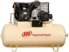 Ingersoll-Rand - 10 hp, 120 Gal Stationary Electric Horizontal Screw Air Compressor - Three Phase, 175 Max psi, 35 CFM, 460 Volt - USA Tool & Supply