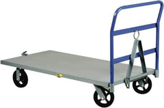 Little Giant - 2,000 Lb Capacity Steel Caster Steer Trailer - Steel Deck, 36" OAW, 60" Platform Length x 11-1/2" Platform Height, Mold On Rubber Casters - USA Tool & Supply