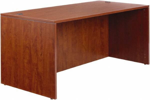 ALERA - Woodgrain Laminate Desk Shell - 65" Wide x 29-1/2" Deep x 29-5/8" High, Medium Cherry - USA Tool & Supply