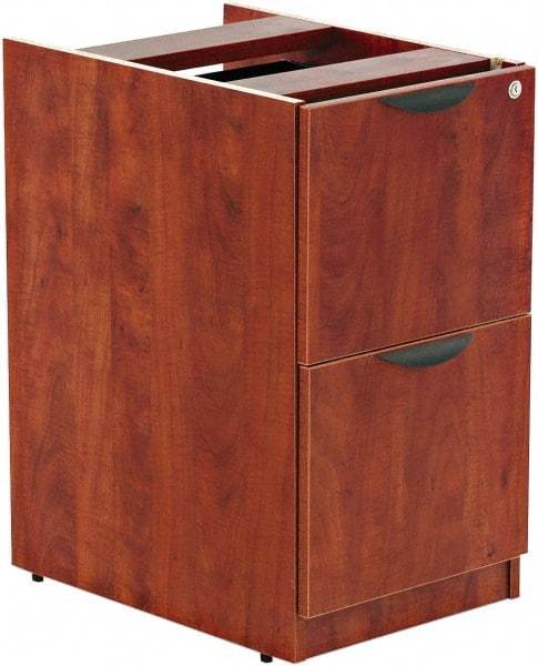 ALERA - 15-5/8" Wide x 28-1/2" High x 28-1/2" Deep, 2 Drawer Full Pedestal - Woodgrain Laminate, Medium Cherry - USA Tool & Supply