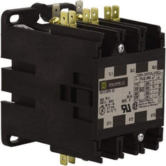 Square D - 3 Pole, 60 Amp Inductive Load, Definite Purpose Contactor - 75 Amp Resistive Rating - USA Tool & Supply