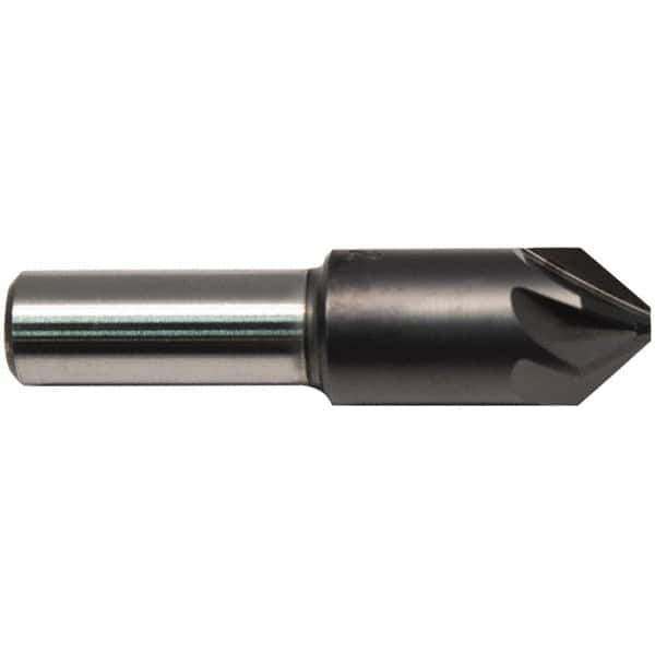 M.A. Ford - 3/4" Head Diam, 1/2" Shank Diam, 6 Flute 82° High Speed Steel Countersink - ALtima Blaze Finish, 2-3/4" OAL - USA Tool & Supply