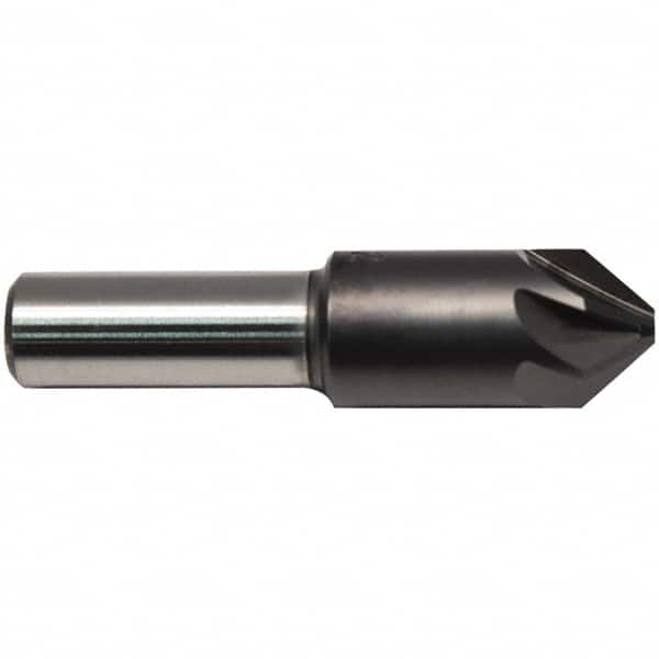 M.A. Ford - 1/2" Head Diam, 3/8" Shank Diam, 6 Flute 100° High Speed Steel Countersink - USA Tool & Supply