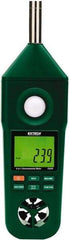 Extech - -148 to 2,372°F, 10 to 95% Humidity Range, Thermo-Hygrometer, Anemometer and Light-Sound Meter - 4% Relative Humidity Accuracy - USA Tool & Supply