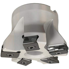 Iscar - 5 Inserts, 2-1/2" Cut Diam, 1" Arbor Diam, 0.118" Max Depth of Cut, Indexable Square-Shoulder Face Mill - 0/90° Lead Angle, 1-3/4" High, HTP LNHT 1606 Insert Compatibility, Through Coolant, Series TangPlunge - USA Tool & Supply