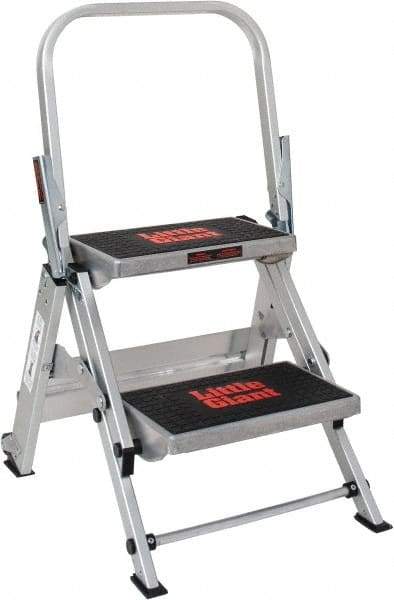 Little Giant Ladder - 2 Steps, 1-1/2' High, Type IA Rating, Aluminum Step Ladder - 300 Lb Capacity, 21" Base Width - USA Tool & Supply