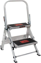 Little Giant Ladder - 2 Steps, 1-1/2' High, Type IA Rating, Aluminum Step Ladder - 300 Lb Capacity, 21" Base Width - USA Tool & Supply