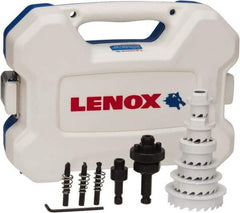 Lenox - 15 Piece, 7/8" to 2-1/2" Saw Diam, Electrician's Hole Saw Kit - Carbide-Tipped, Toothed Edge, Includes 6 Hole Saws - USA Tool & Supply