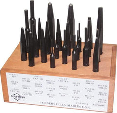 Mayhew - 24 Piece, 1/8 to 1/2", Center, Pin & Prick Starter Punch Set - Hex Shank, Steel, Comes in Boxed - USA Tool & Supply