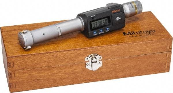 Mitutoyo - 1" to 1.2", IP65, TiN Finish, Electronic Inside Micrometer - 0.00005" Resolution, 0.00015" Accuracy - USA Tool & Supply