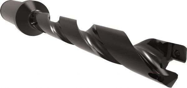 Allied Machine and Engineering - Series 11, 11 to 12mm Diam, 5/8" Diam Straight Shank with Flange, Helical Flute Spade Drill - 3-19/64" Max Depth, 4-11/32" Body Length, 6-7/32" OAL, Standard Length, Through Coolant - USA Tool & Supply