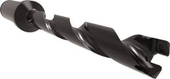 Allied Machine and Engineering - Series 11, 11 to 12mm Diam, 5/8" Diam Straight Shank with Flange, Helical Flute Spade Drill - 3-19/64" Max Depth, 4-11/32" Body Length, 6-7/32" OAL, Standard Length, Through Coolant - USA Tool & Supply