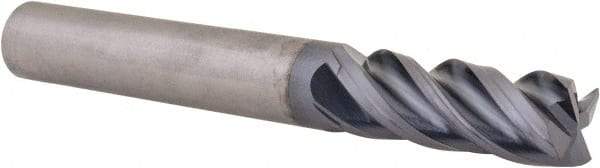 Kennametal - 3/8", 4 Flute, Single End, Solid Carbide, Corner Chamfer End Mill - 3" OAL, 38° Helix, Right Hand Flute, 1" LOC, Right Hand Cut - USA Tool & Supply