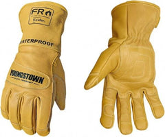 Youngstown - Size S, Leather or Synthetic Leather, Arc Flash, Flame Resistant & Waterproof Gloves - Waterproof & Kevlar Lined, 50.5 cal/Sq cm Max Arc Protection, HRC 4, ANSI Cut Level 2, NFPA70E & ASTM F2302 - USA Tool & Supply