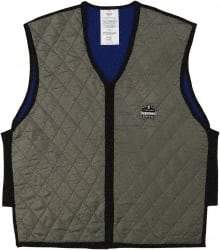 Ergodyne - Size L, Gray Cooling Vest - 38 to 42" Chest, Zipper Front, Nylon - USA Tool & Supply