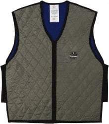 Ergodyne - Size M, Gray Cooling Vest - 36 to 38" Chest, Zipper Front, Nylon - USA Tool & Supply