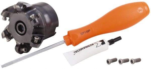 Kennametal - 2-1/2" Cut Diam, 6.35mm Max Depth, 3/4" Arbor Hole, 6 Inserts, RP.T 43.. Insert Style, Indexable Copy Face Mill - KSRM Cutter Style, 27,300 Max RPM, 50mm High, Series KSRM - USA Tool & Supply