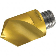 Iscar - MM EC-D Grade IC908 Carbide Spotting Drill Milling Tip Insert - TiAlN Finish, 1 Flute, 16mm Cutting Diam, 28mm Extension - USA Tool & Supply