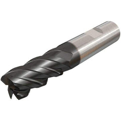 Iscar - 20mm, 38mm LOC, 20mm Shank Diam, 104mm OAL, 4 Flute, Solid Carbide Square End Mill - Single End, TiAlN Finish, Spiral Flute, 45° Helix, Right Hand Cut, Right Hand Flute - USA Tool & Supply