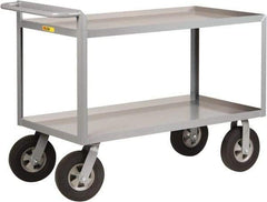 Little Giant - 1,500 Lb Capacity, 30" Wide x 66" Long x 38-1/2" High Shelf Cart - 2 Shelf, Steel, 2 Rigid/2 Swivel Casters - USA Tool & Supply