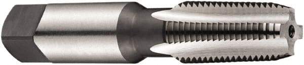 DORMER - 1/4-18 NPTF Thread, 4 Flute Standard Pipe Tap - 75mm OAL, 27mm Thread Length, Bright Finish, High Speed Steel - Exact Industrial Supply