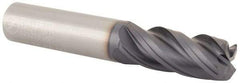 Made in USA - 1/2", 4 Flute, Single End, Solid Carbide, 0.06" Corner Radius End Mill - 3" OAL, Right Hand Flute, 1-1/4" LOC, Right Hand Cut - USA Tool & Supply
