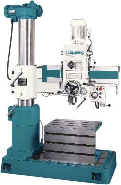 Clausing - 29-1/2" Swing, Geared Head Radial Arm Drill Press - 6 Speed, 2 hp, Three Phase - USA Tool & Supply