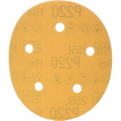 3M - 5" Diam, 220 Grit, Aluminum Oxide Hook & Loop Disc - Extra Fine Grade, Coated, Series 255L - USA Tool & Supply
