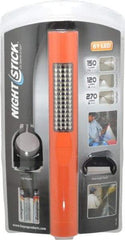 Bayco - White LED Bulb, 270 Lumens, Industrial/Tactical Flashlight - Orange Plastic Body, 4 AA Alkaline Batteries Included - USA Tool & Supply