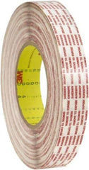 3M - 1" x 60 Yd Rubber Adhesive Double Sided Tape - 6 mil Thick, Polypropylene Film Liner, Series 476XL - USA Tool & Supply