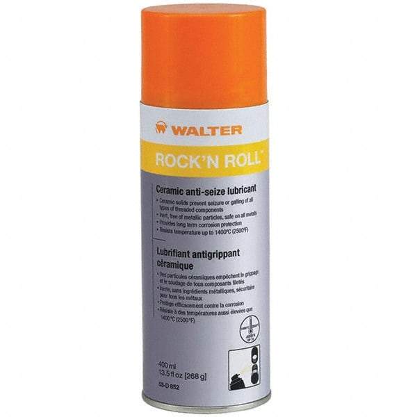 WALTER Surface Technologies - 10.6 oz Aerosol General Purpose Anti-Seize Lubricant - Metal Free, 2,500°F, White, Food Grade, Water Resistant - USA Tool & Supply