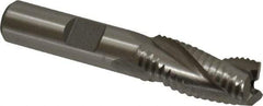 Interstate - 7/16" Diam, Fine Pitch, 1" LOC, 3 Flute Cobalt Roughing Square End Mill - Uncoated, 2-5/16" OAL, 3/8" Shank Diam, Single End - USA Tool & Supply