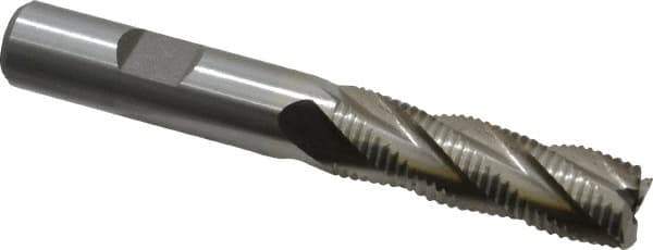 Interstate - 1/2" Diam, Fine Pitch, 1-5/8" LOC, 4 Flute Cobalt Roughing Square End Mill - Uncoated, 3-5/8" OAL, 1/2" Shank Diam, Single End - USA Tool & Supply