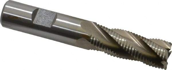 Interstate - 5/8" Diam, Fine Pitch, 1-5/8" LOC, 4 Flute Cobalt Roughing Square End Mill - Uncoated, 3-3/4" OAL, 5/8" Shank Diam, Single End - USA Tool & Supply