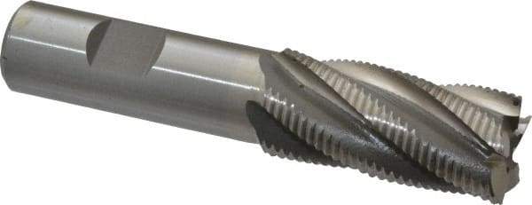 Interstate - 7/8" Diam, Fine Pitch, 1-7/8" LOC, 5 Flute Cobalt Roughing Square End Mill - Uncoated, 4-1/8" OAL, 3/4" Shank Diam, Single End - USA Tool & Supply