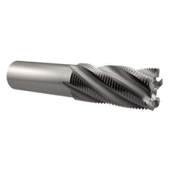 Interstate - 1" Diam, Fine Pitch, 2" LOC, 5 Flute Cobalt Roughing Square End Mill - Uncoated, 4-1/4" OAL, 3/4" Shank Diam, Single End - USA Tool & Supply