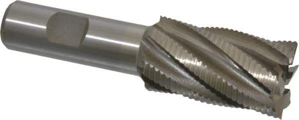 Interstate - 1-1/8" Diam, Fine Pitch, 2" LOC, 6 Flute Cobalt Roughing Square End Mill - Uncoated, 4-1/4" OAL, 3/4" Shank Diam, Single End - USA Tool & Supply