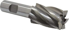 Interstate - 1-1/4" Diam, Fine Pitch, 2" LOC, 6 Flute Cobalt Roughing Square End Mill - Uncoated, 4-1/4" OAL, 3/4" Shank Diam, Single End - USA Tool & Supply