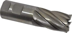 Interstate - 1-1/4" Diam, Fine Pitch, 2" LOC, 6 Flute Cobalt Roughing Square End Mill - Uncoated, 4-1/2" OAL, 1-1/4" Shank Diam, Single End - USA Tool & Supply