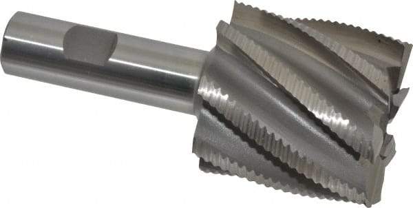 Interstate - 2" Diam, Fine Pitch, 2" LOC, 8 Flute Cobalt Roughing Square End Mill - Uncoated, 4-1/2" OAL, 3/4" Shank Diam, Single End - USA Tool & Supply