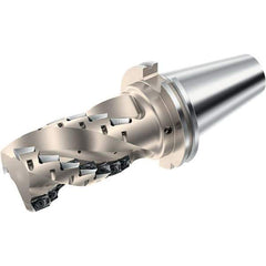 Walter - 2" Cut Diam, 3.346" Max Depth of Cut, 5" OAL, Indexable Square Shoulder Helical End Mill - Multiple Insert Styles, CAT 50 Taper Shank, 90° Lead Angle, Through Coolant, Series Xtra-tec - USA Tool & Supply