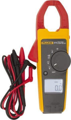 Fluke - 373, CAT IV, CAT III, Digital True RMS Clamp Meter with 1.26" Clamp On Jaws - 600 VAC/VDC, 600 AC Amps, Measures Voltage, Capacitance, Current, Resistance - USA Tool & Supply