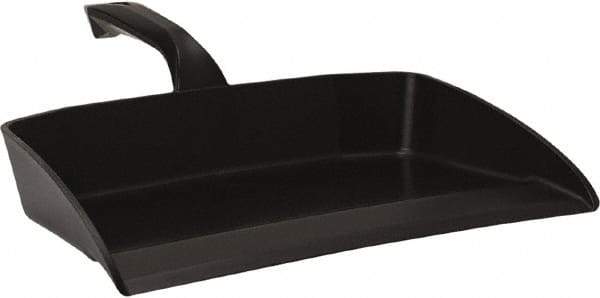 Vikan - 12-1/2" Wide Handheld Dustpan - Plastic Body, 4-1/2" Handle, Black - USA Tool & Supply