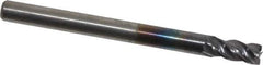 Kennametal - 1/8", 1/4" LOC, 1/8" Shank Diam, 1-1/2" OAL, 4 Flute, Solid Carbide Square End Mill - Single End, AlTiN Finish, Spiral Flute, 38° Helix, Centercutting, Right Hand Cut, Right Hand Flute, Series HPHV - USA Tool & Supply