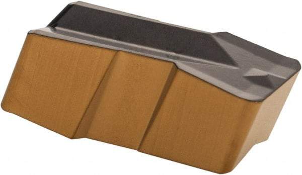 Iscar - 635080GIP E Grade IC830, 6.35mm Cutting Width Carbide Grooving Insert - 3.8mm Max Depth of Cut, Neutral, 0.8mm Corner Radius, TiAlN Finish - USA Tool & Supply