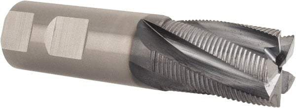 Kennametal - 1" Diam, Fine Pitch, 1-1/2" LOC, 5 Flute Solid Carbide Roughing Square End Mill - AlTiN Finish, 4" OAL, 1" Shank Diam, Centercutting, 20° Helix - USA Tool & Supply