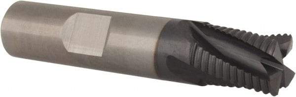 Kennametal - 1/2" Diam, Fine Pitch, 5/8" LOC, 4 Flute Solid Carbide Roughing Square End Mill - AlTiN Finish, 2-1/2" OAL, 1/2" Shank Diam, Centercutting, 20° Helix - USA Tool & Supply